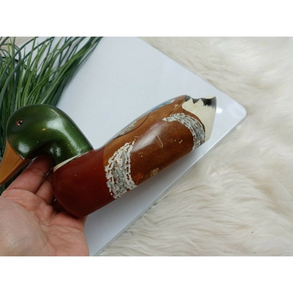 Wooden Duck Decoy Hand Painted Wood Home Decor - Picture 5 of 6